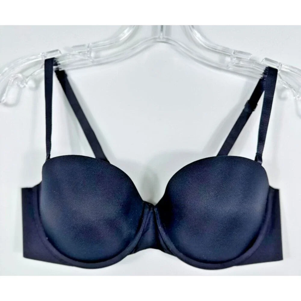 Spanx 36B Up For Anything Convertible Strapless Underwire Lined Black Bra